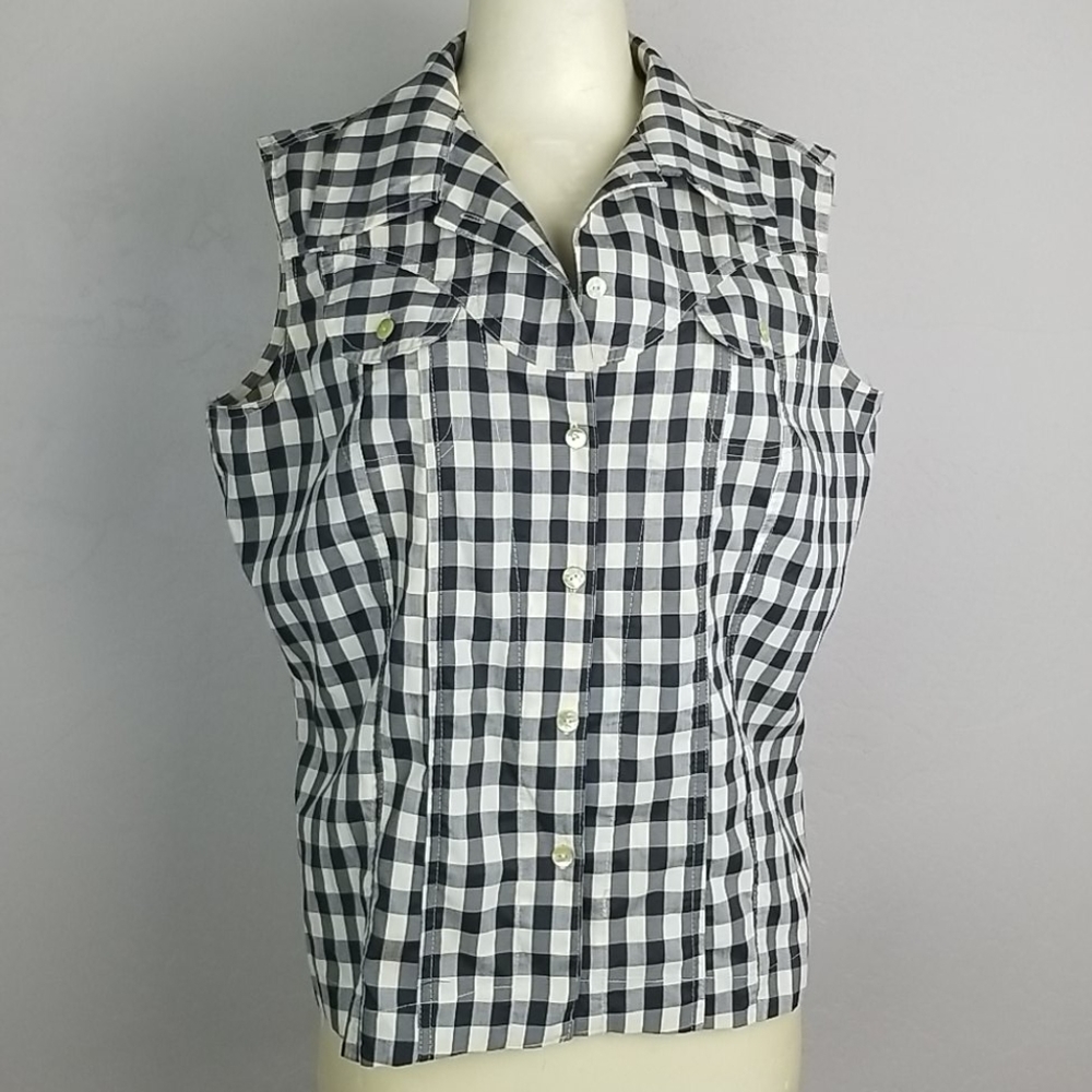 Bettie Page vintage style checkered shirt XXL